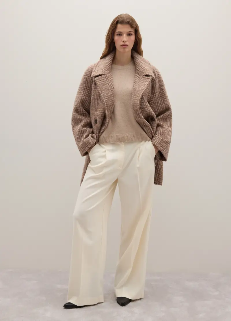 Cappotto A Quadri Multicolor Vestibilità Over Con Bottoni, Donna, Multicolor miniatura 2