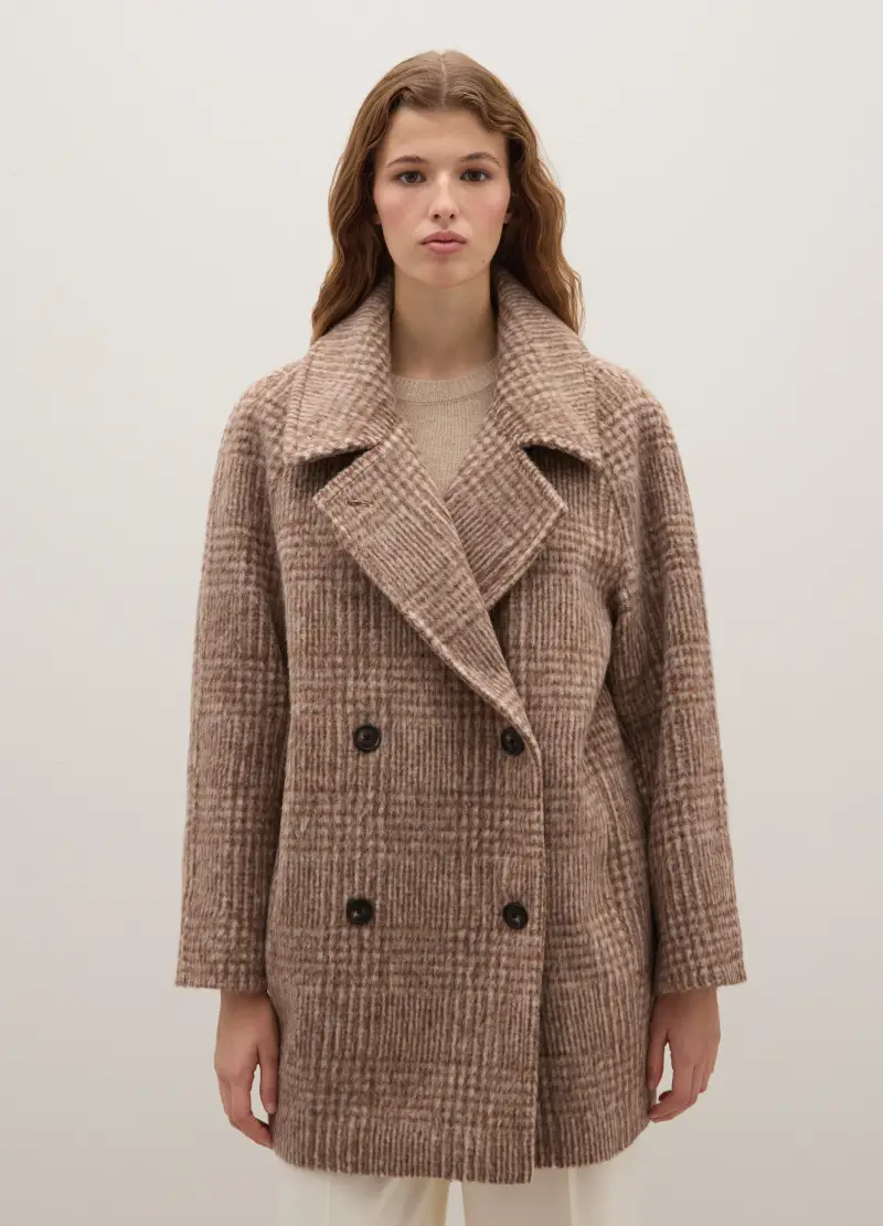 Cappotto A Quadri Multicolor Vestibilità Over Con Bottoni, Donna, Multicolor miniatura 3