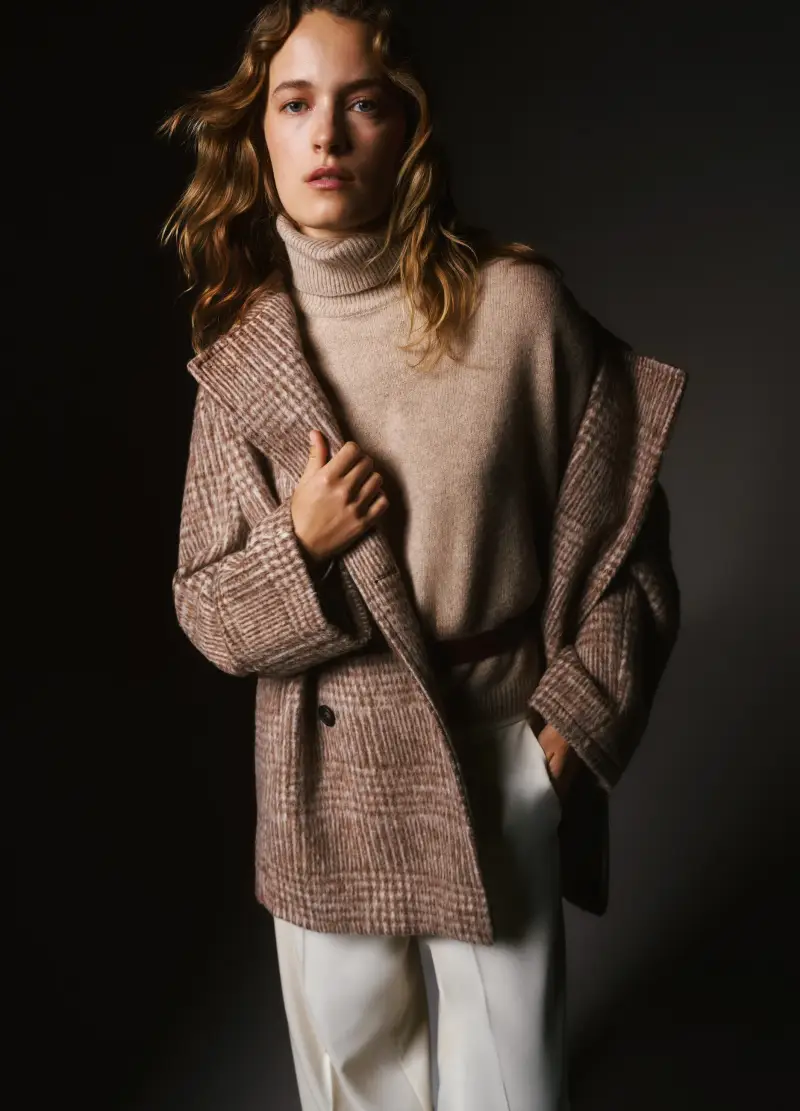 Cappotto A Quadri Multicolor Vestibilità Over Con Bottoni, Donna, Multicolor