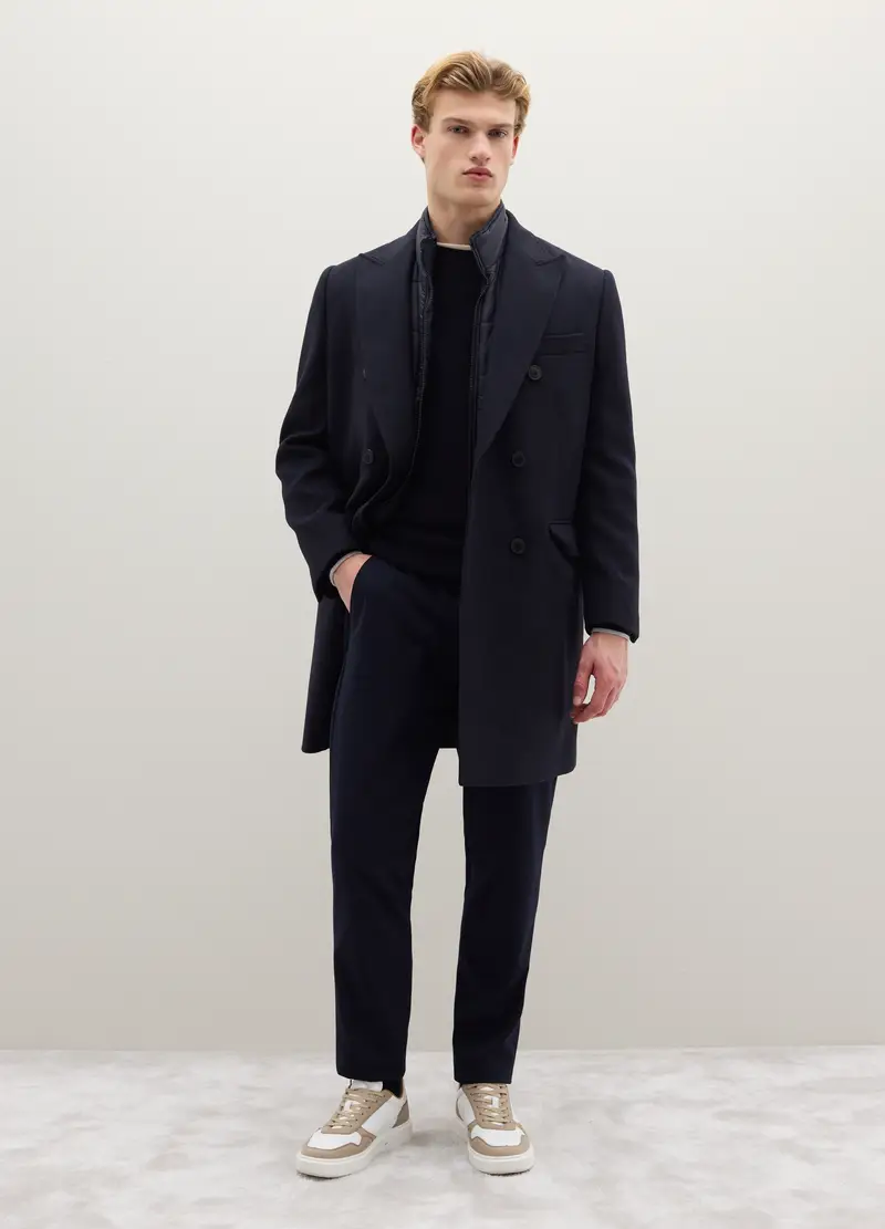 Cappotto Blu Regular Fit Con Bottoni, Uomo, Blu miniatura 2