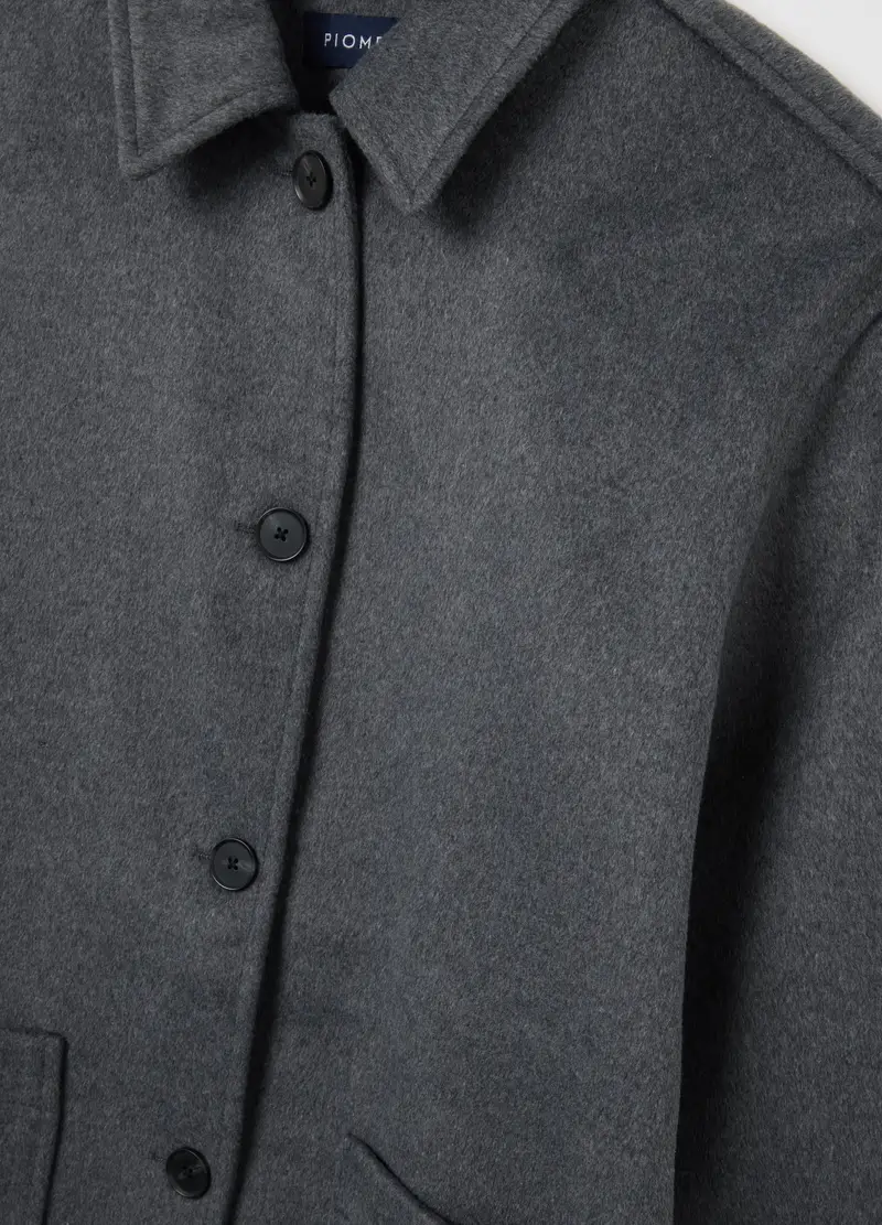 Cappotto Grigio In Misto Lana, Donna, Nero miniatura 2