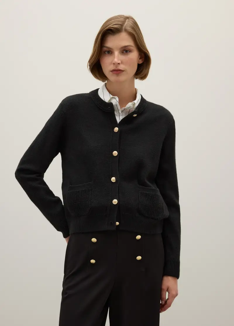 Piombo Contemporary Cardigan Donna Nero 3939738 miniatura 2