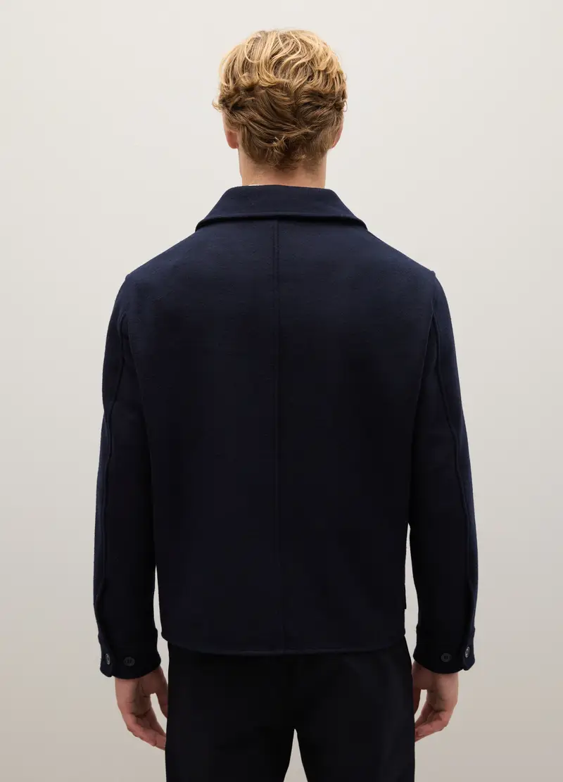 Giacca In Misto Lana Blu Con Bottoni Regular Fit, Uomo, Blu miniatura 3