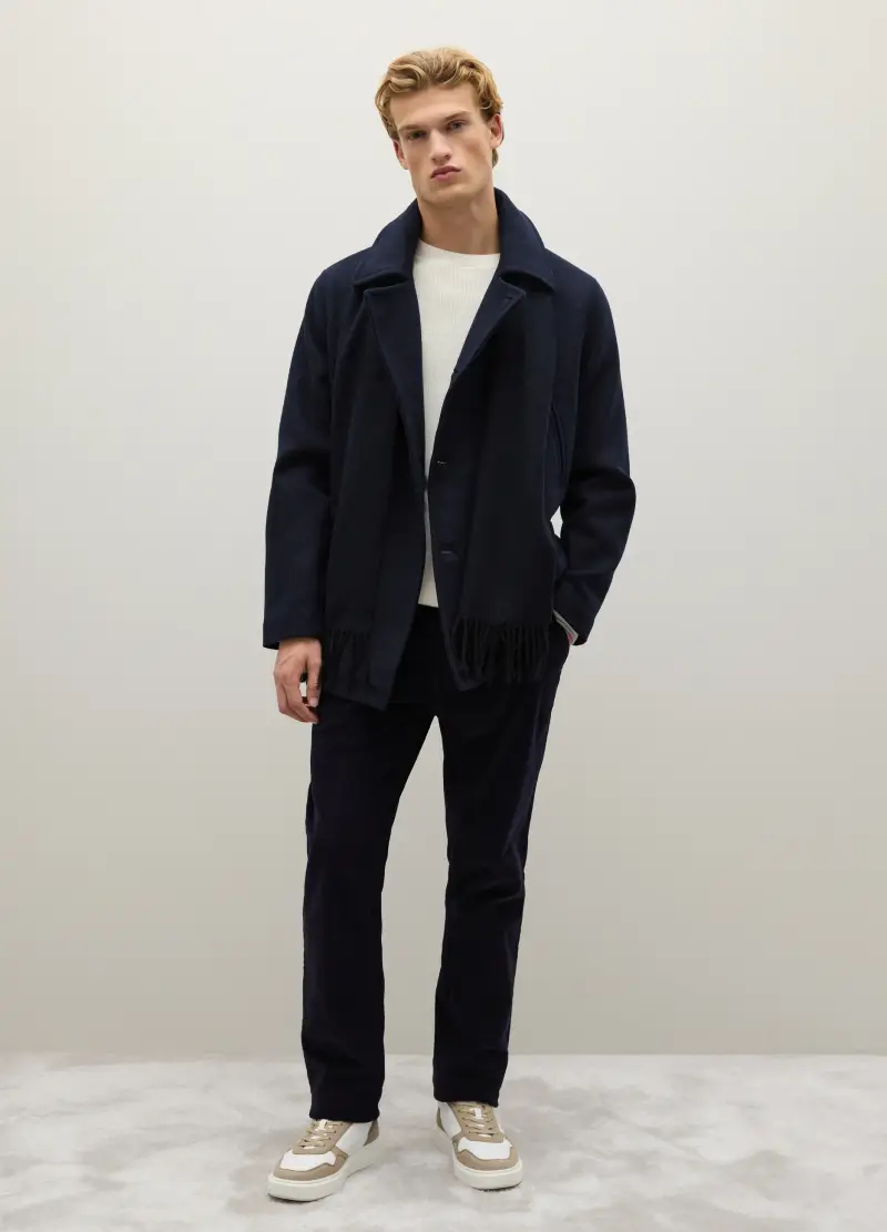 Giacca In Misto Lana Blu Regular Fit Con Zip, Uomo, Blu miniatura 2