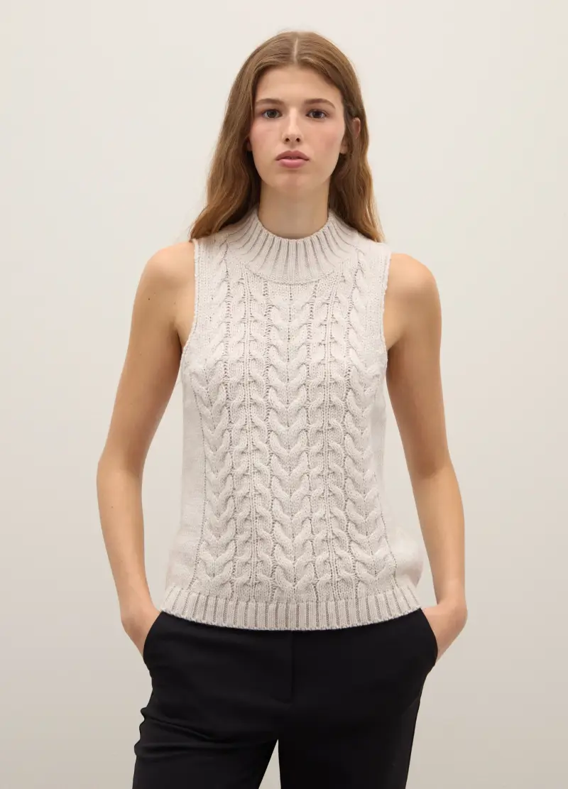 Piombo Contemporary Gilet Donna Beige 3408793 miniatura 3