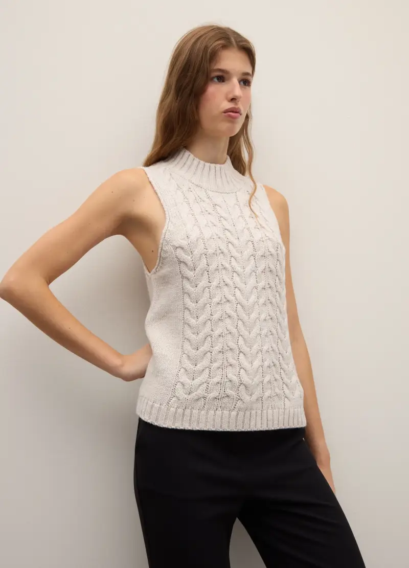 Piombo Contemporary Gilet Donna Beige 3408793