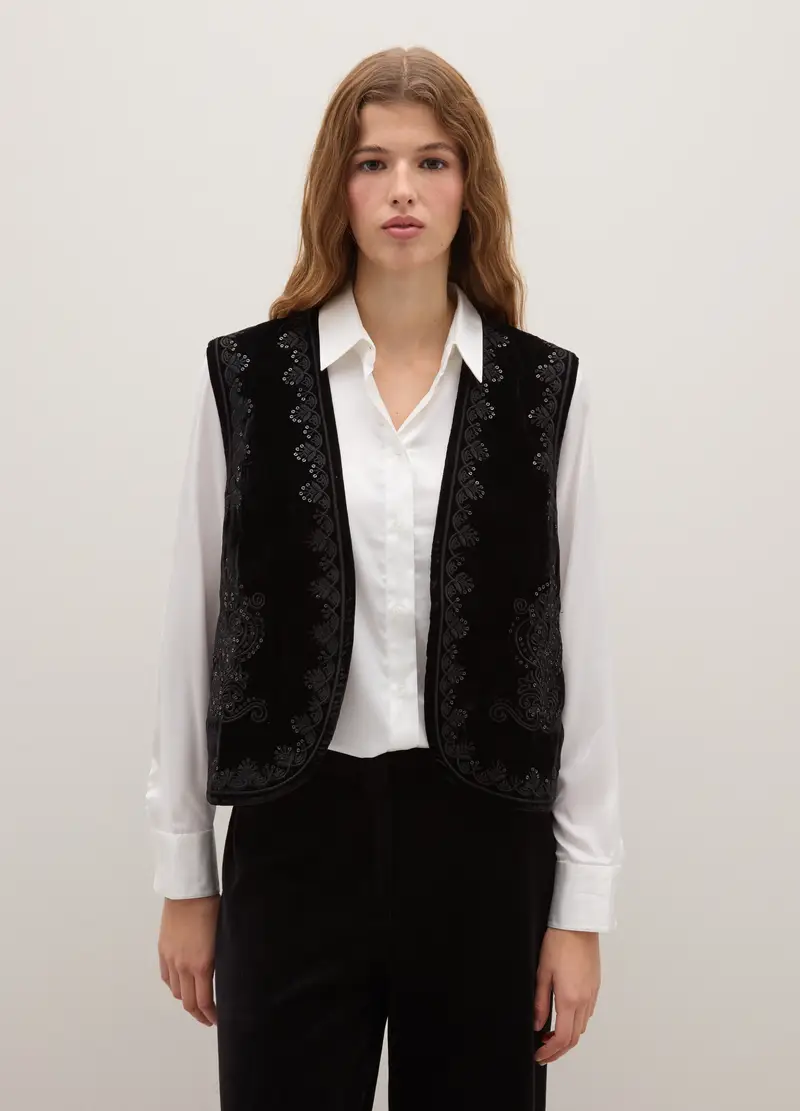 Piombo Contemporary Gilet Donna Nero 3531013 miniatura 2