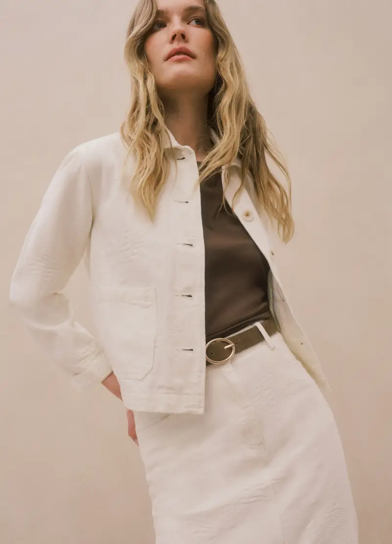 Gonna Lunga In Puro Cotone Bianca Regular Fit Con Fascia Elastica, Donna, Bianco