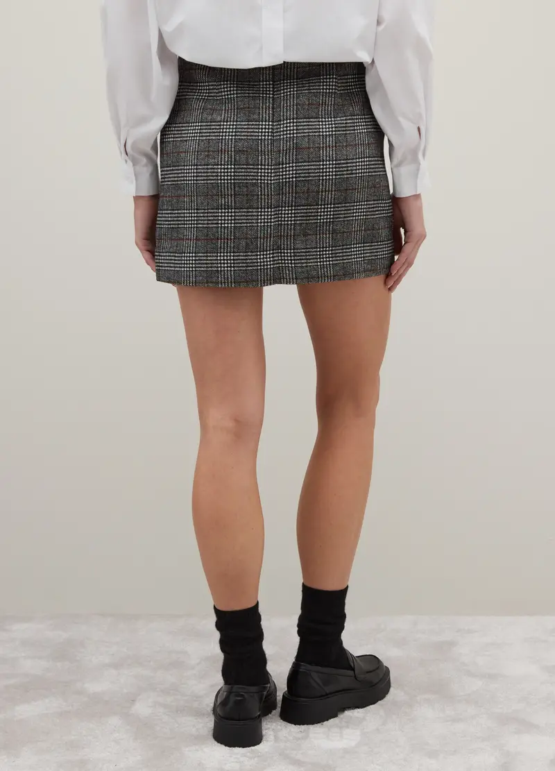 Gonna Mini A Quadri Multicolor Regular Fit, Donna, Multicolor miniatura 3