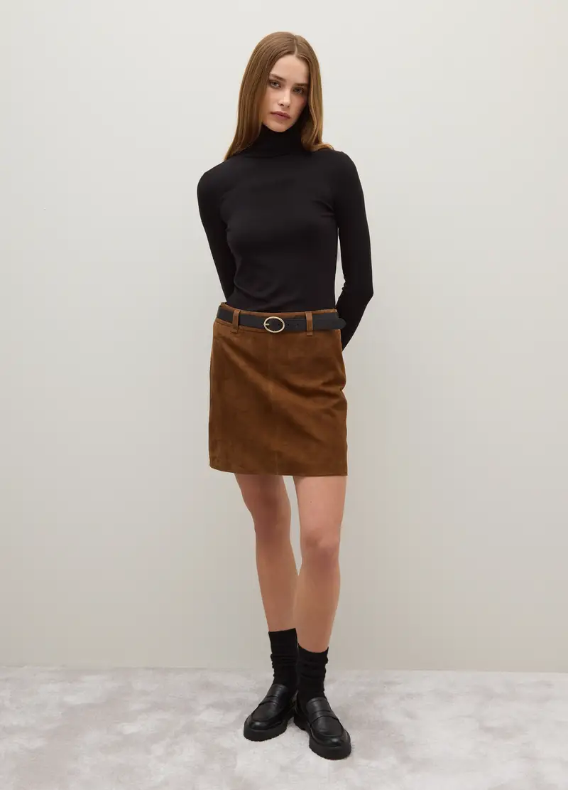 Maglia A Collo Alto Nera Regular Fit, Donna, Nero miniatura 2