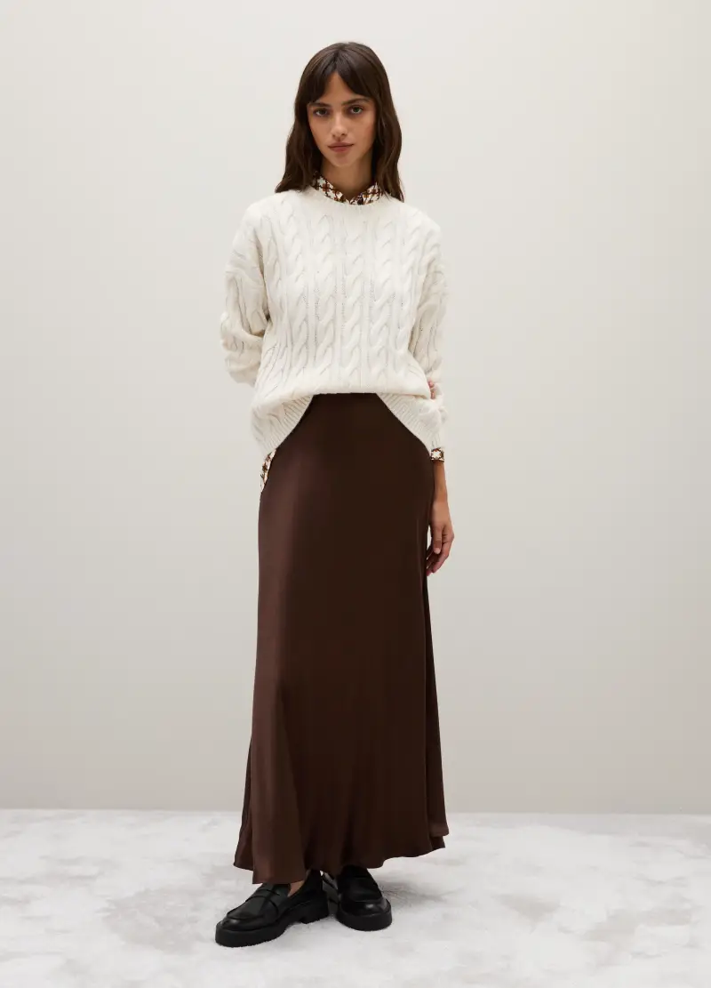 Maglione In Misto Lana Bianco Regular Fit, Donna, Bianco