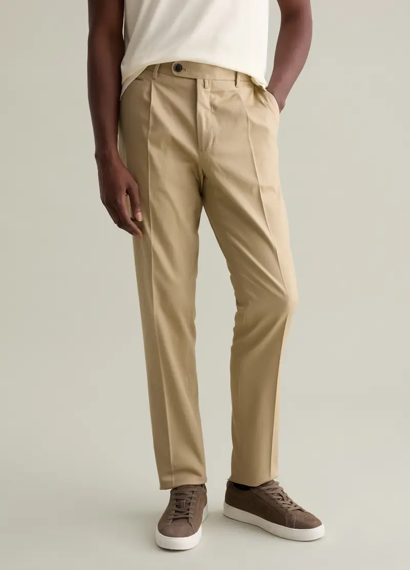 Pantalone Chino Con Pinces Contemporary, Uomo, Beige miniatura 2