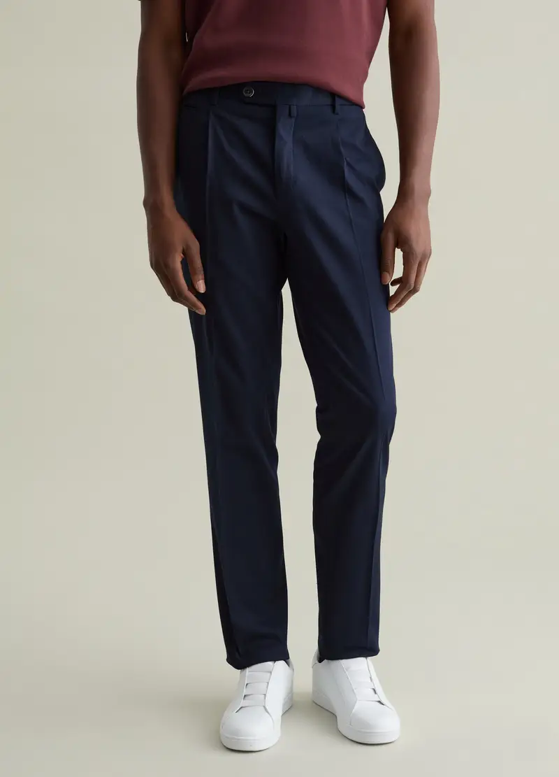 Pantalone Chino Con Pinces Contemporary, Uomo, Blu miniatura 2