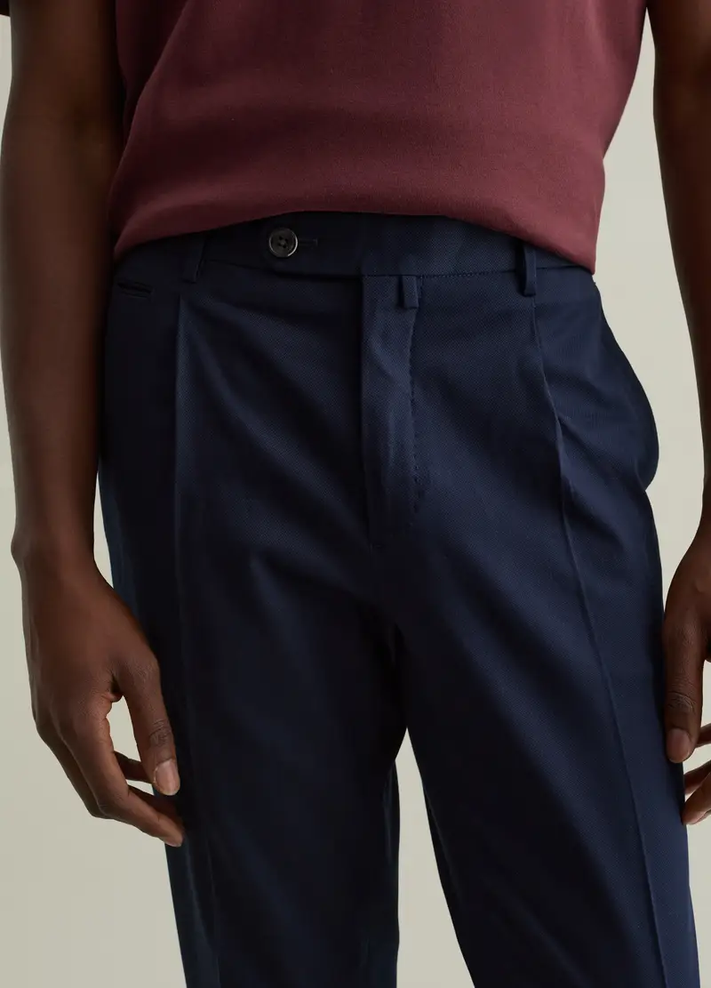Pantalone Chino Con Pinces Contemporary, Uomo, Blu miniatura 3