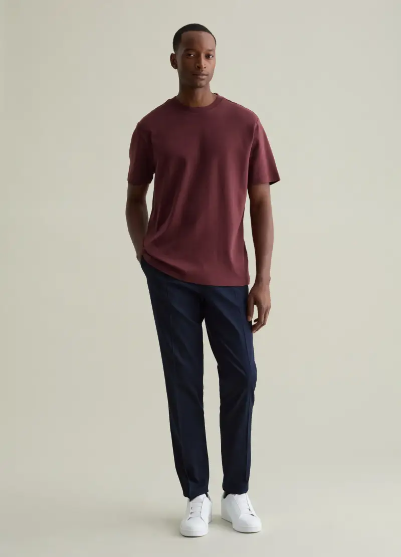 Pantalone Chino Con Pinces Contemporary, Uomo, Blu