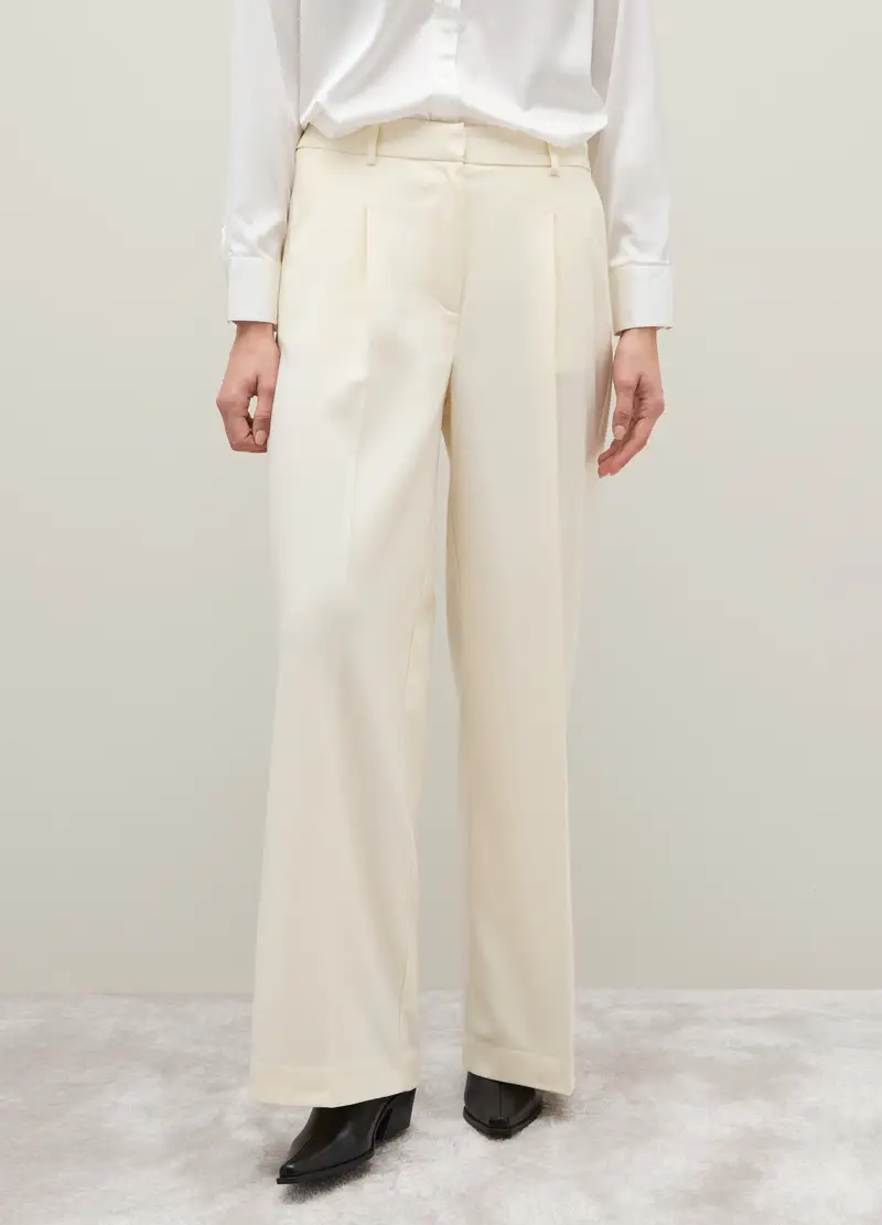 Pantaloni Beige Regular Fit, Donna, Beige miniatura 2