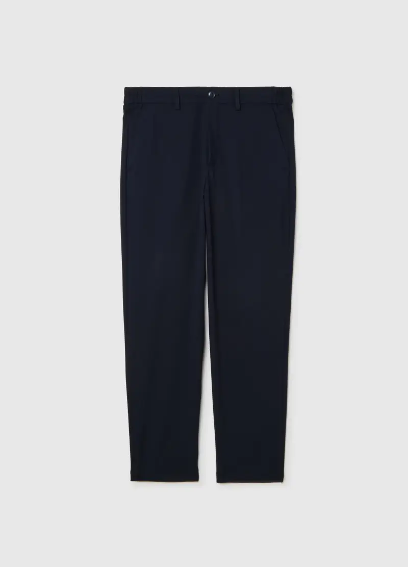 Pantaloni Blu Regular Elasticizzati, Uomo, Blu