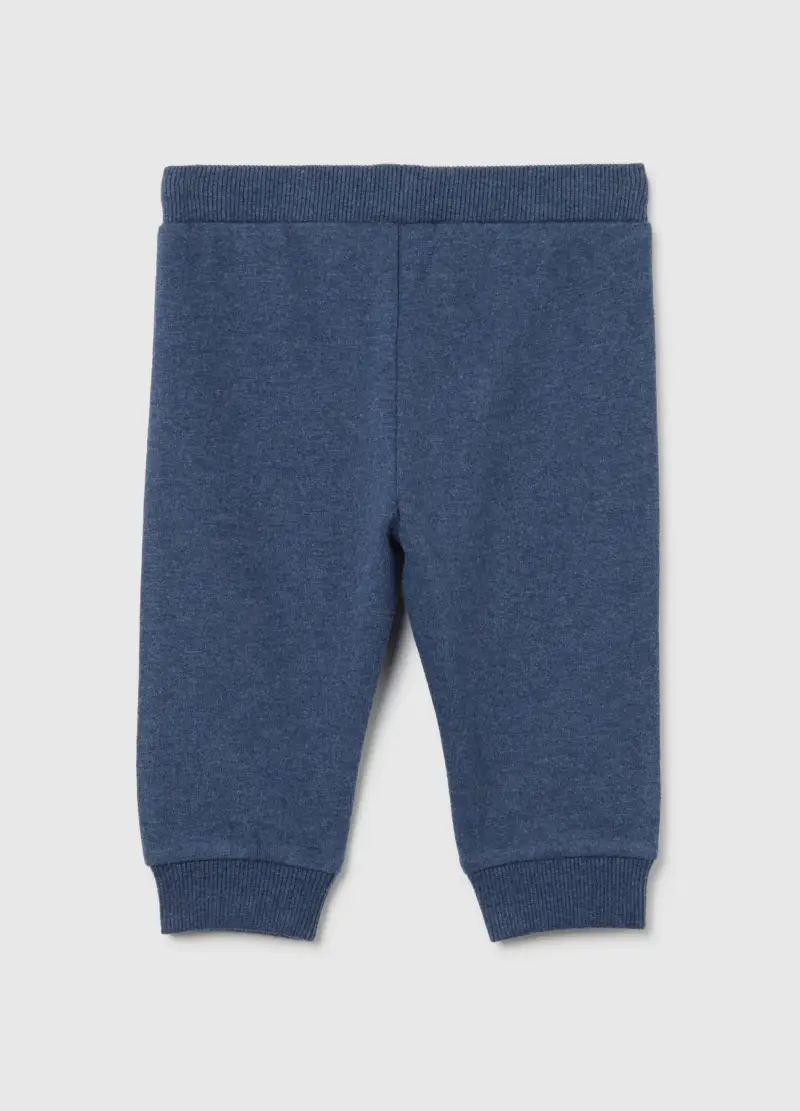 Pantaloni Da Neonato In Puro Cotone Blu Regular Fit, Blu miniatura 2