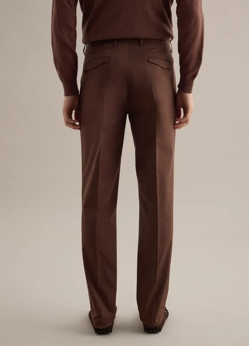 Pantaloni In Cotone Elasticizzato Marroni Regular Fit, Uomo, Marrone miniatura 3