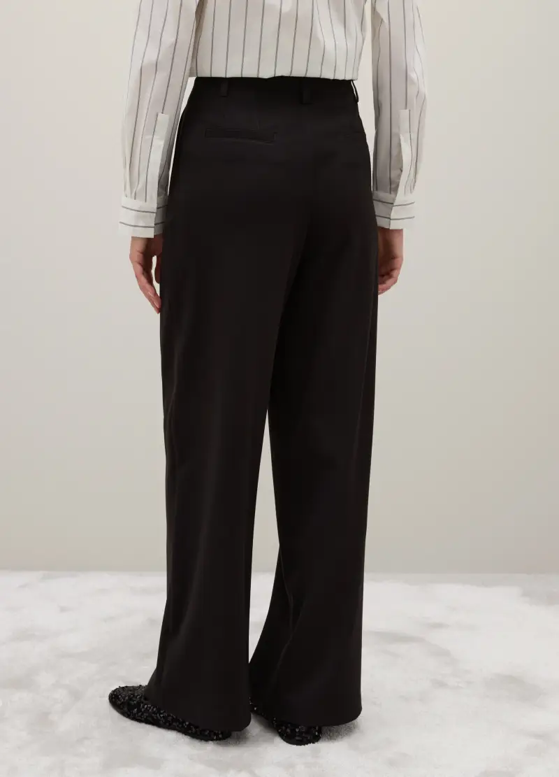 Pantaloni Neri Flare Con Bottoni, Donna, Nero miniatura 3