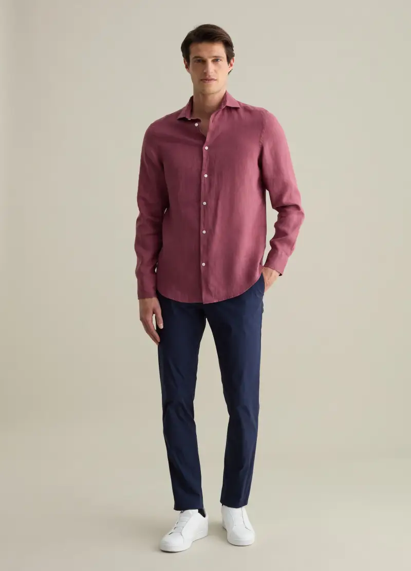 Pantaloni Slim Fit In Cotone Stretch Contemporary, Uomo, Blu