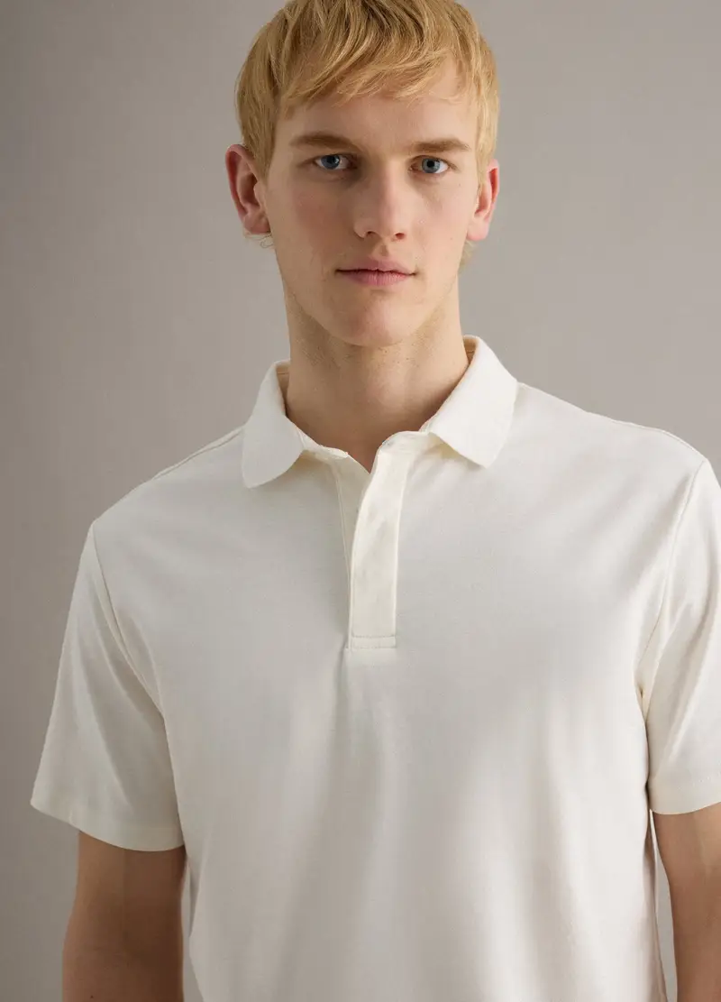 Polo Bianca A Maniche Corte In Puro Cotone Regular Fit, Uomo, Bianco