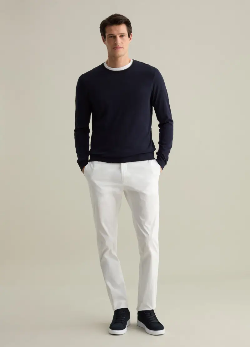 , Pullover In Cotone, Uomo, Blu miniatura 2