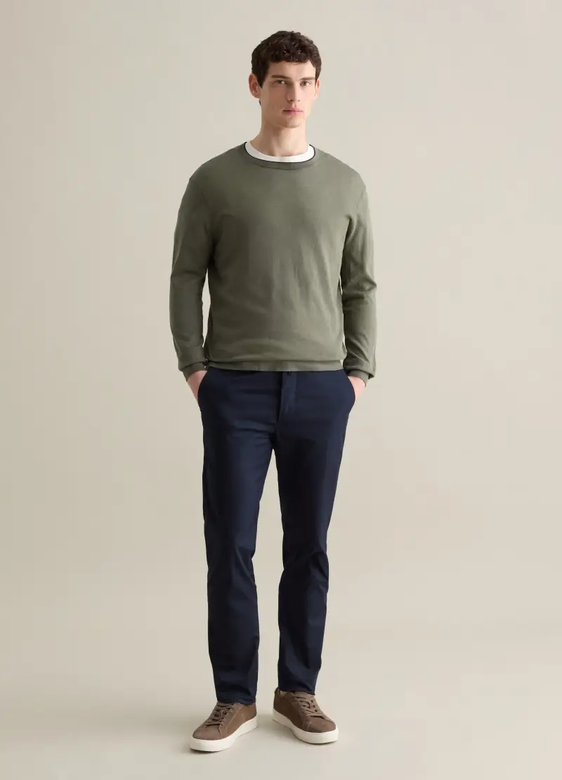 , Pullover In Cotone, Uomo, Verde miniatura 2