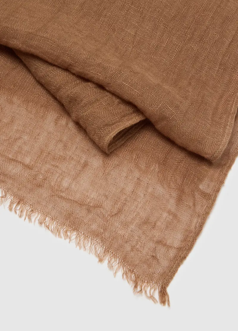 Sciarpa In Puro Lino Marrone, Uomo, Marrone miniatura 3