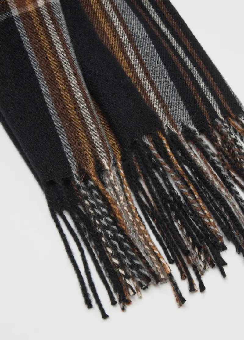 Sciarpa Marrone In Misto Tessuti, Uomo, Nero miniatura 2