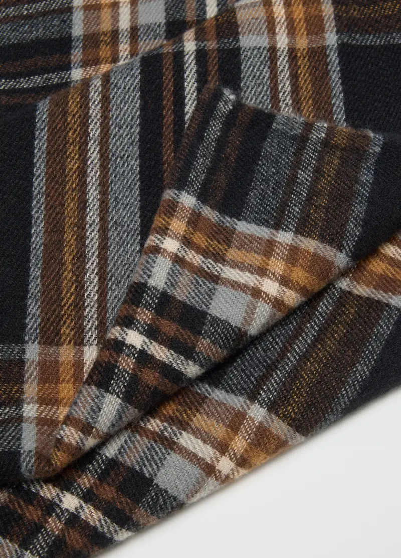 Sciarpa Marrone In Misto Tessuti, Uomo, Nero miniatura 3