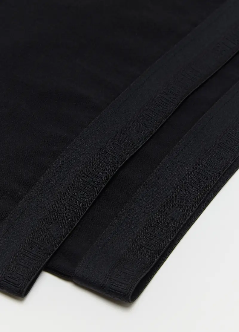 Set Di Top Sportivi Da Ragazza In Cotone Nero Elasticizzato, Bambina, Nero miniatura 3