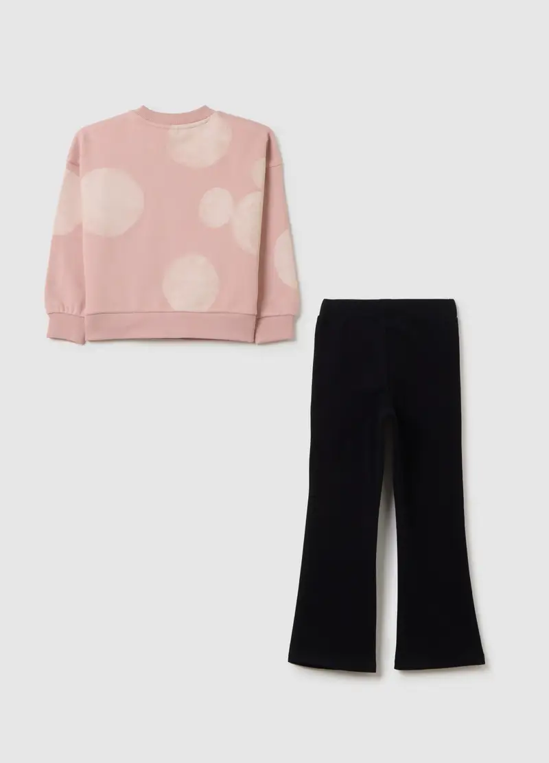 Set Jogging Da Bambina In Misto Cotone Rosa Regular Fit, Rosa miniatura 2