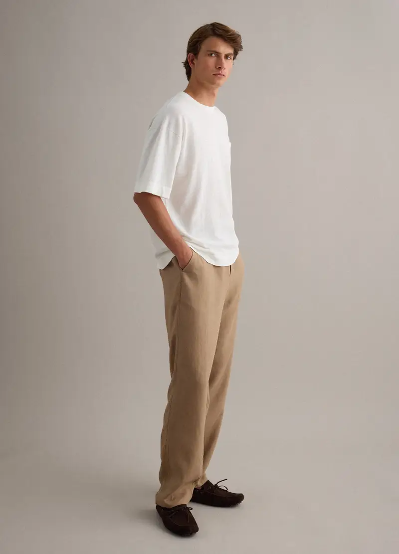 T-shirt Bianca In Puro Cotone A Maniche Corte Regular Fit, Uomo, Bianco miniatura 2