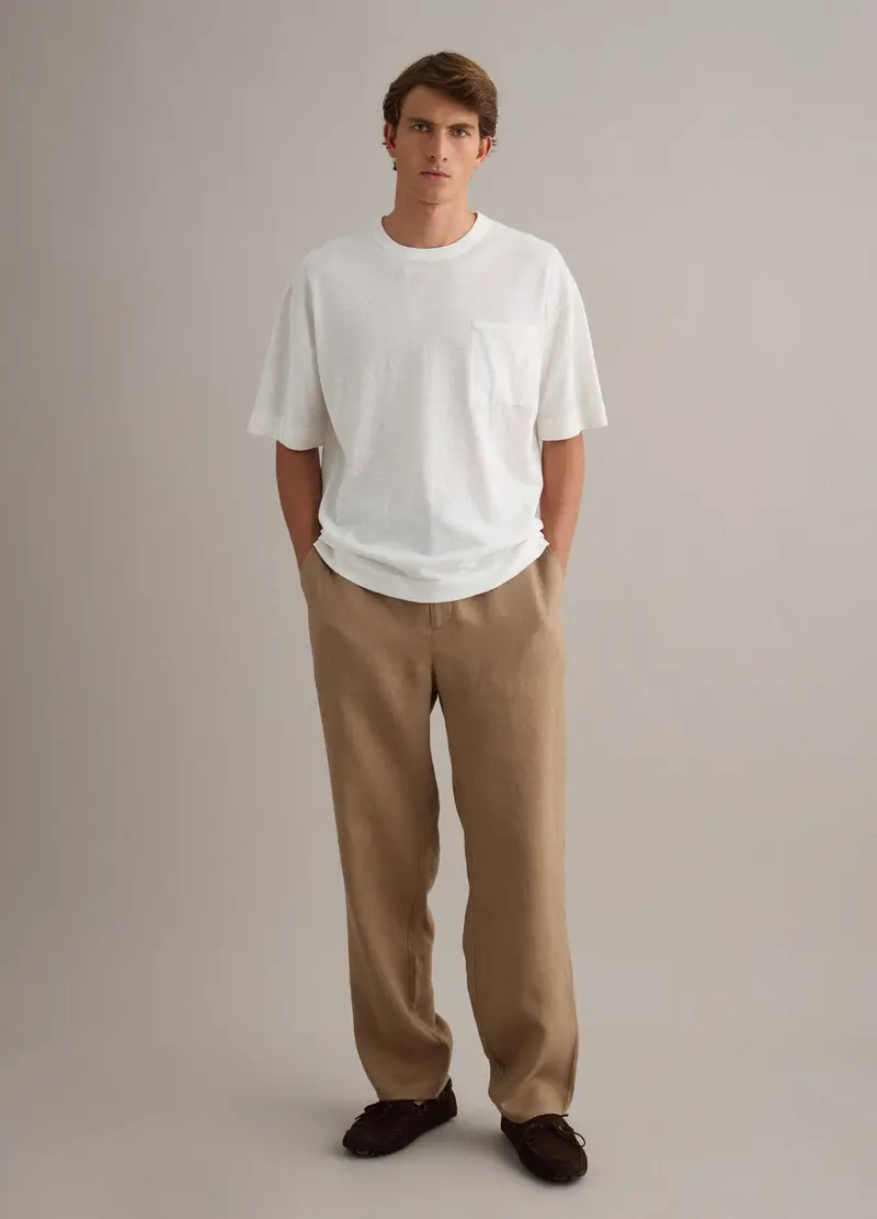 T-shirt Bianca In Puro Cotone A Maniche Corte Regular Fit, Uomo, Bianco miniatura 3