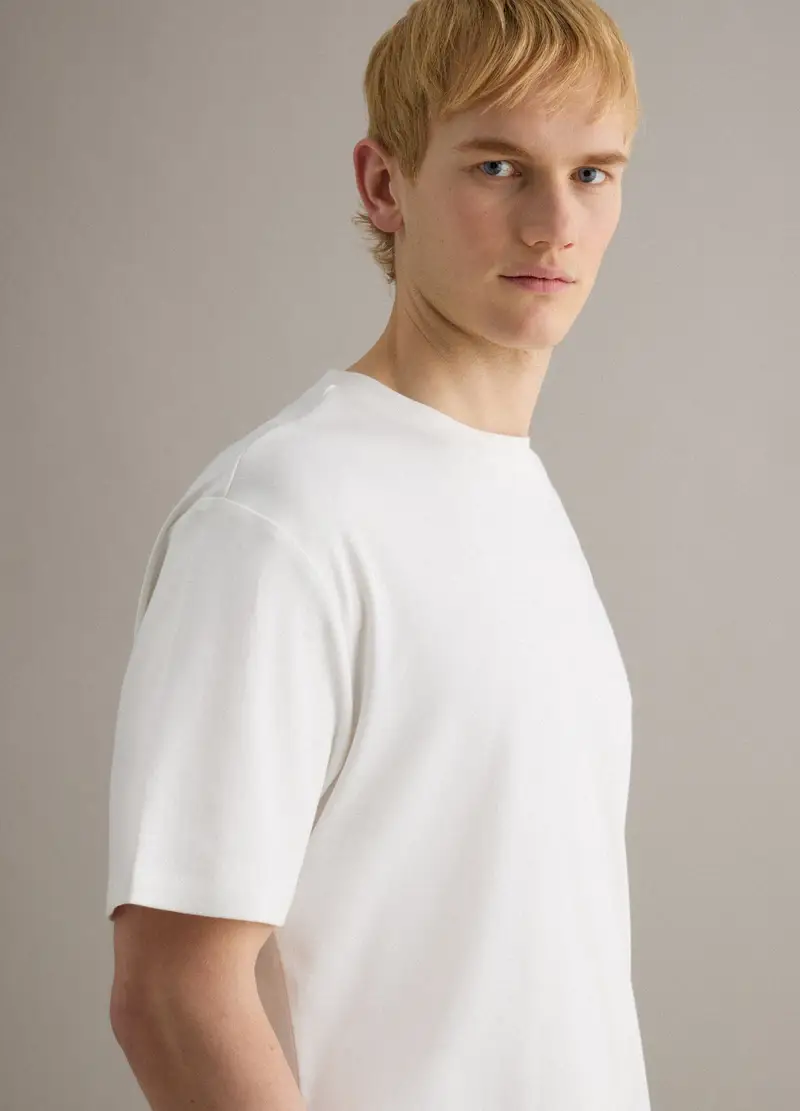 T-shirt Girocollo In Puro Cotone Bianca Regular Fit, Uomo, Bianco