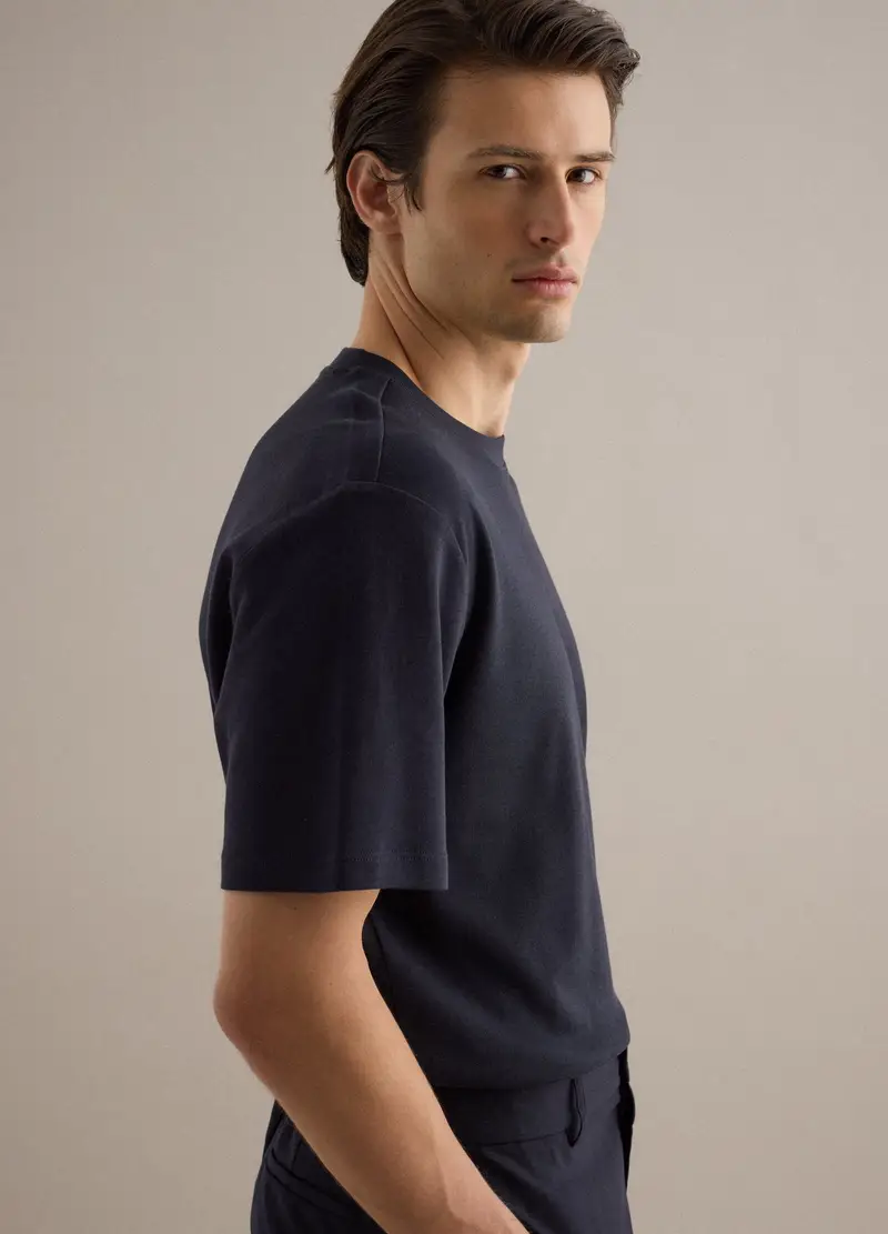 T-shirt Girocollo In Puro Cotone Nera Regular Fit, Uomo, Nero