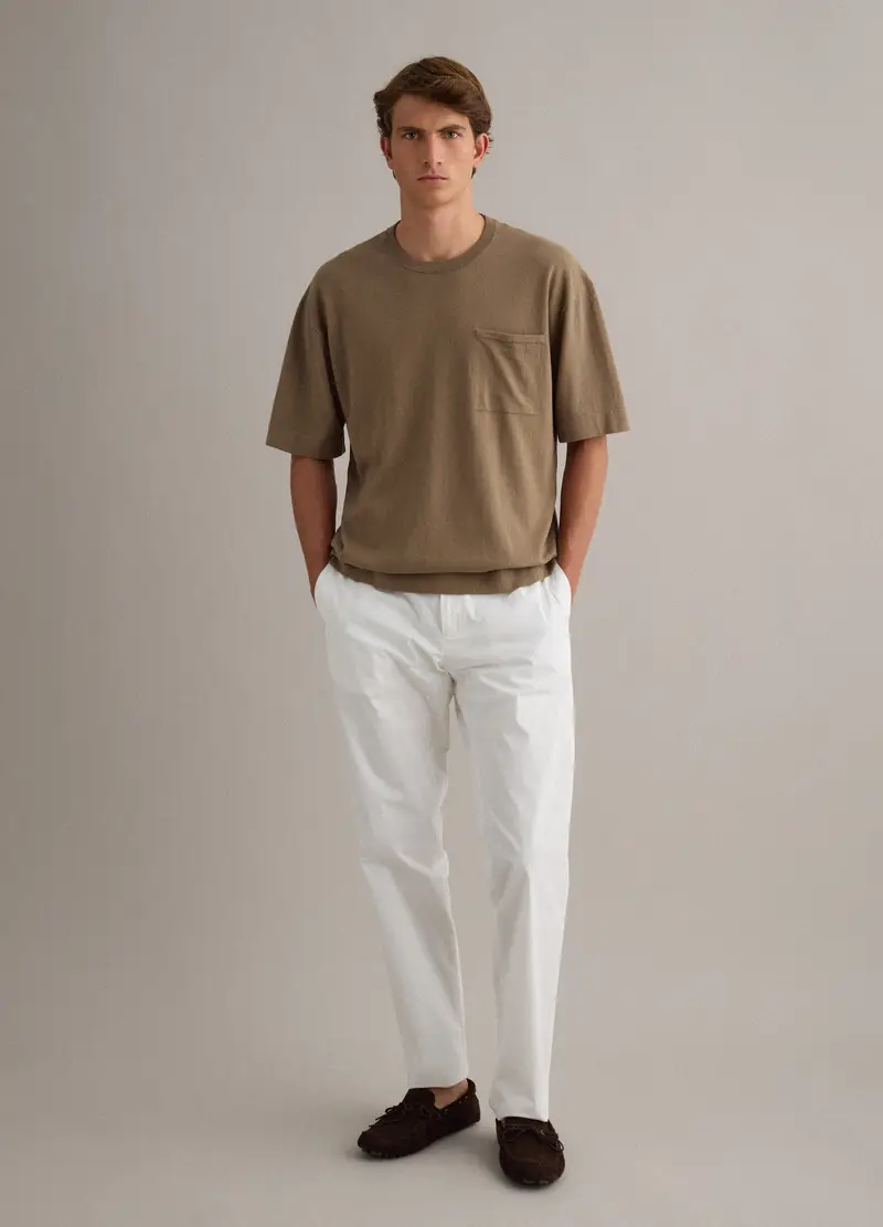 T-shirt Marrone In Puro Cotone A Maniche Corte Regular Fit, Uomo, Marrone