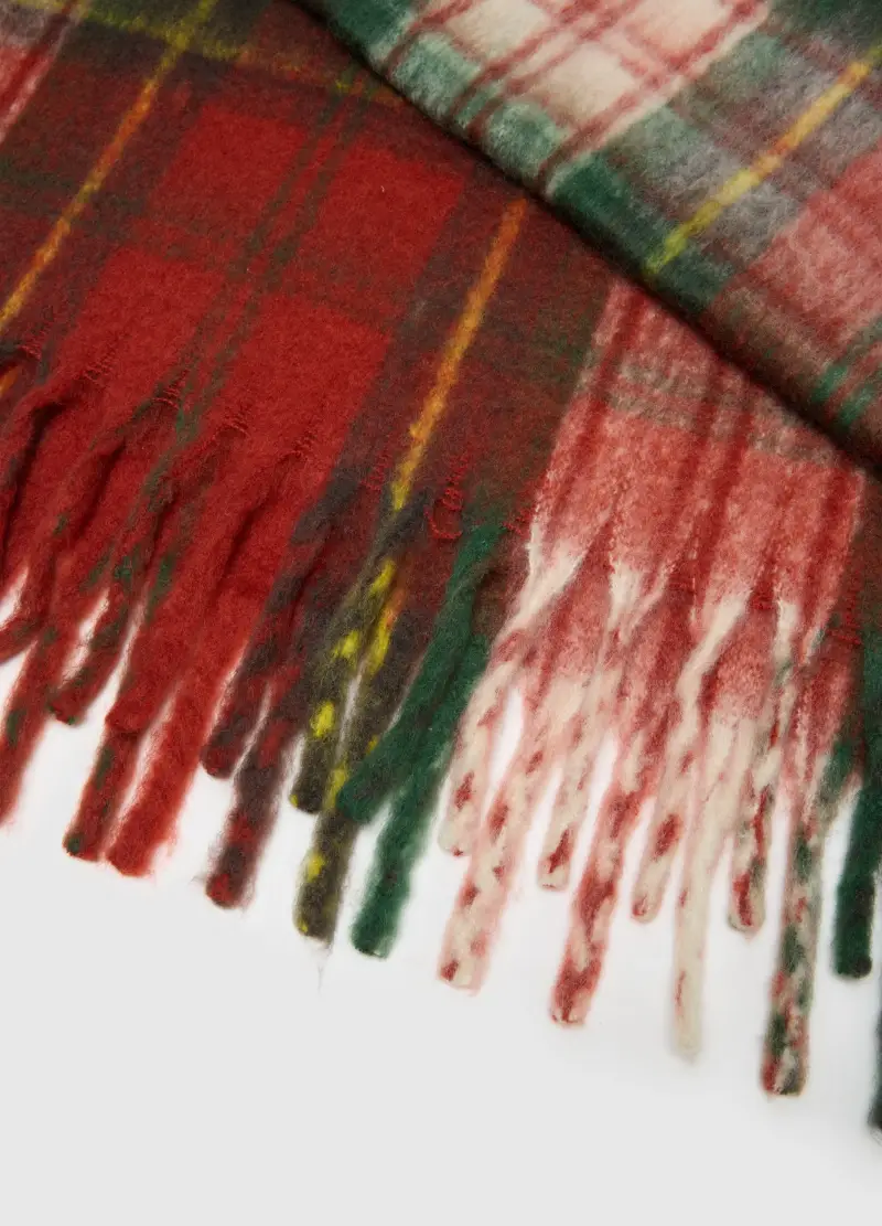 , Coperta A Quadri Multicolor Con Frange, Uomo, Multicolor miniatura 3