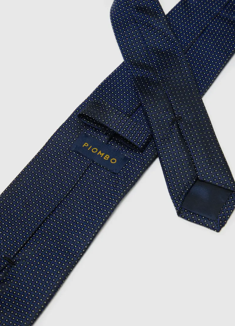 Cravatta Blu In Pura Seta, Uomo, Multicolor miniatura 2