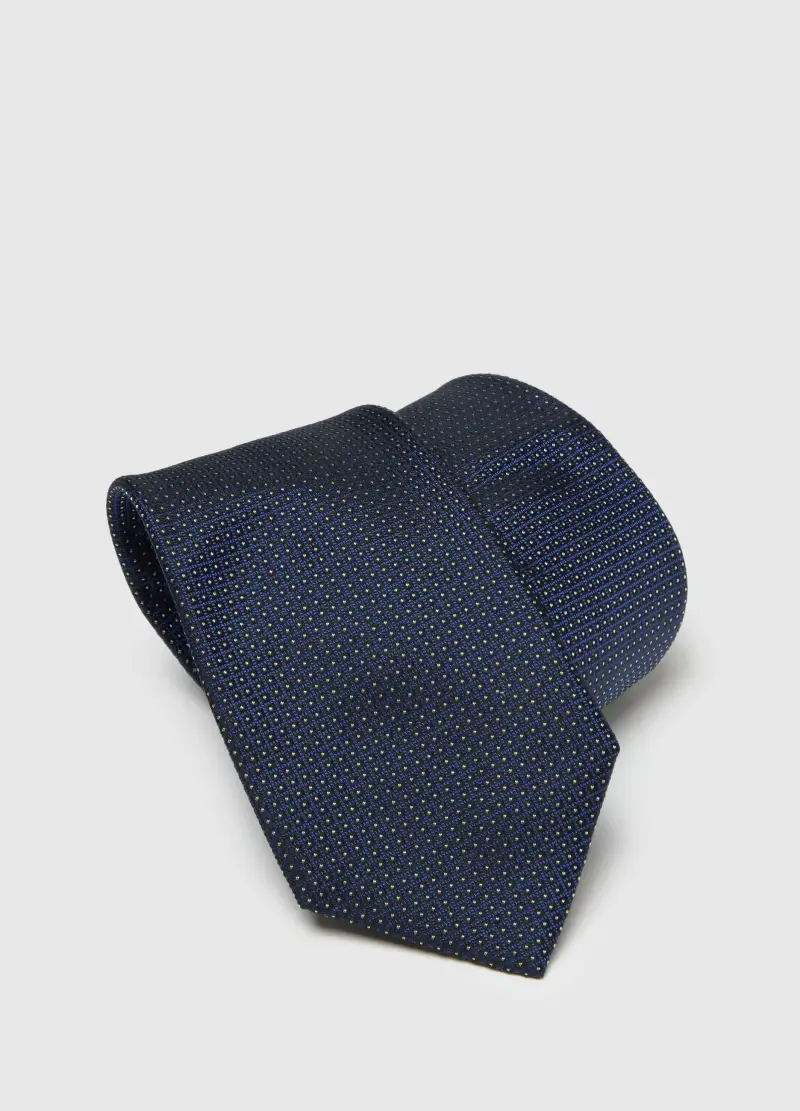 Cravatta Blu In Pura Seta, Uomo, Multicolor miniatura 3