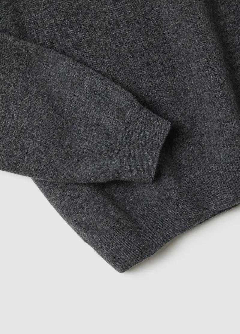 Dolcevita A Collo Alto Grigio In Pura Lana D'agnello Regular Fit, Uomo, Grigio miniatura 2