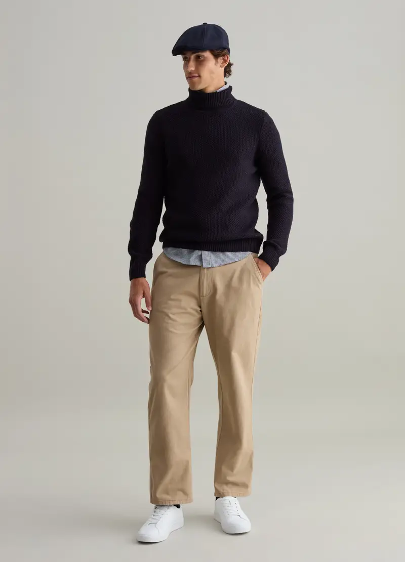 Dolcevita Blu Scuro In Misto Lana, Uomo, Blu miniatura 2