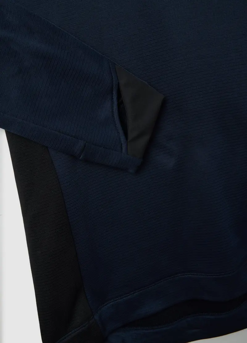 Felpa Blu E Nera A Collo Alto Regular Fit Con Mezza Zip, Uomo, Multicolor miniatura 2