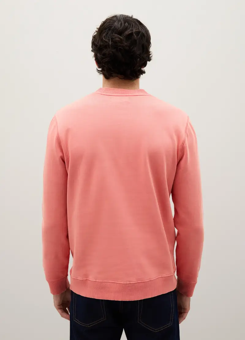 PIOMBO, Felpa In Puro Cotone Rosa Regular Fit, Uomo, Rosa, Taglia: S miniatura 3