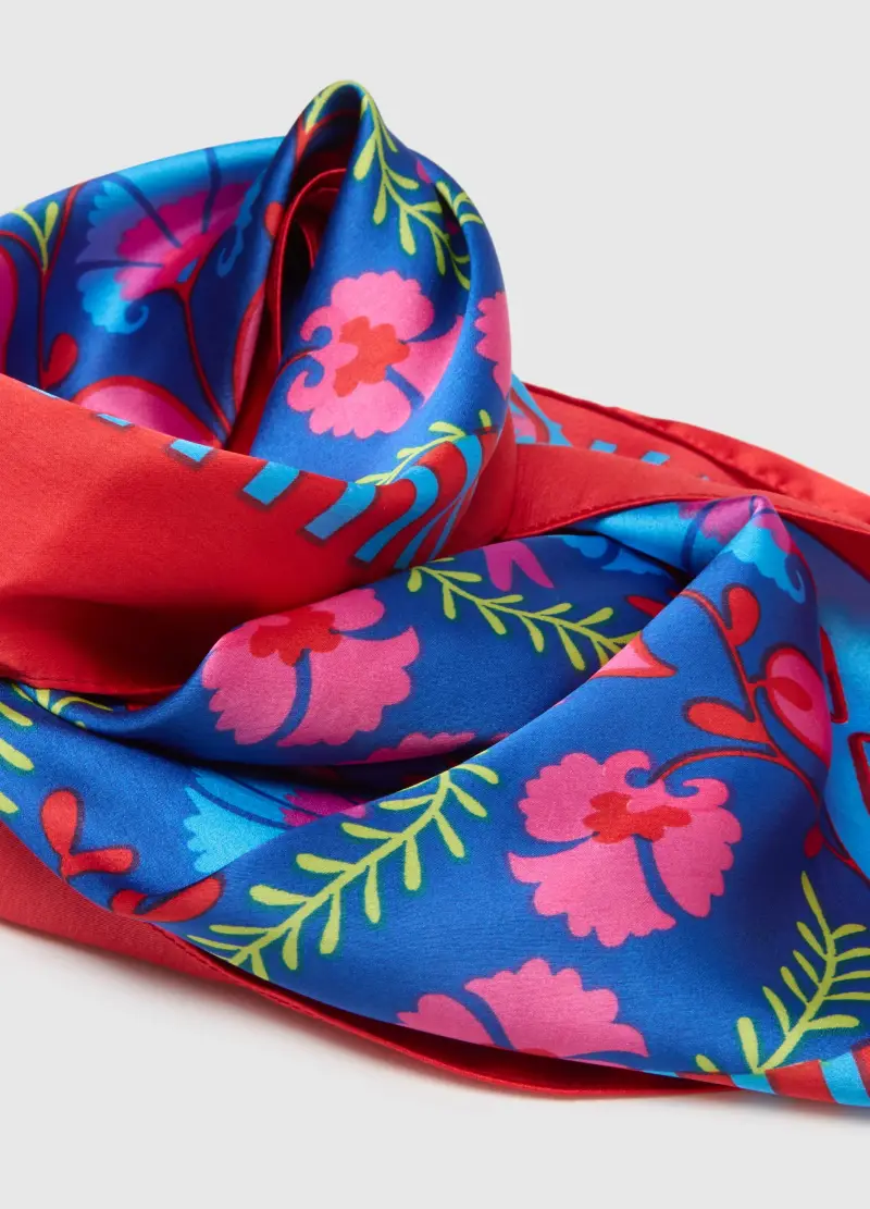 Foulard Multicolor Con Nappe, Donna, Multicolor miniatura 3