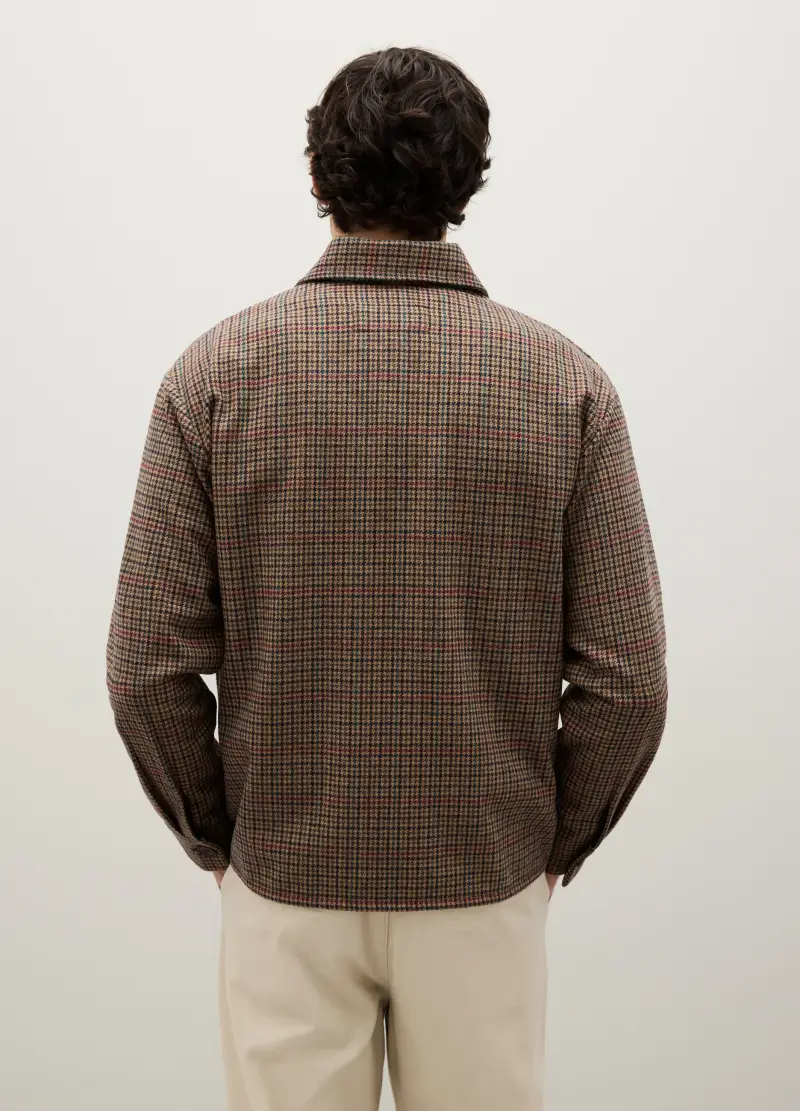 Giacca A Quadri Marrone Con Zip, Uomo, Multicolor miniatura 3