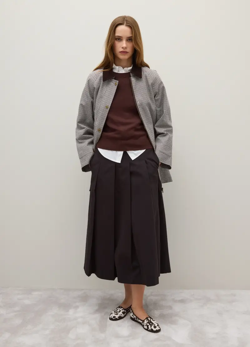 Giacca A Quadri Multicolor In Puro Cotone Con Bottoni E Zip, Donna, Multicolor miniatura 2