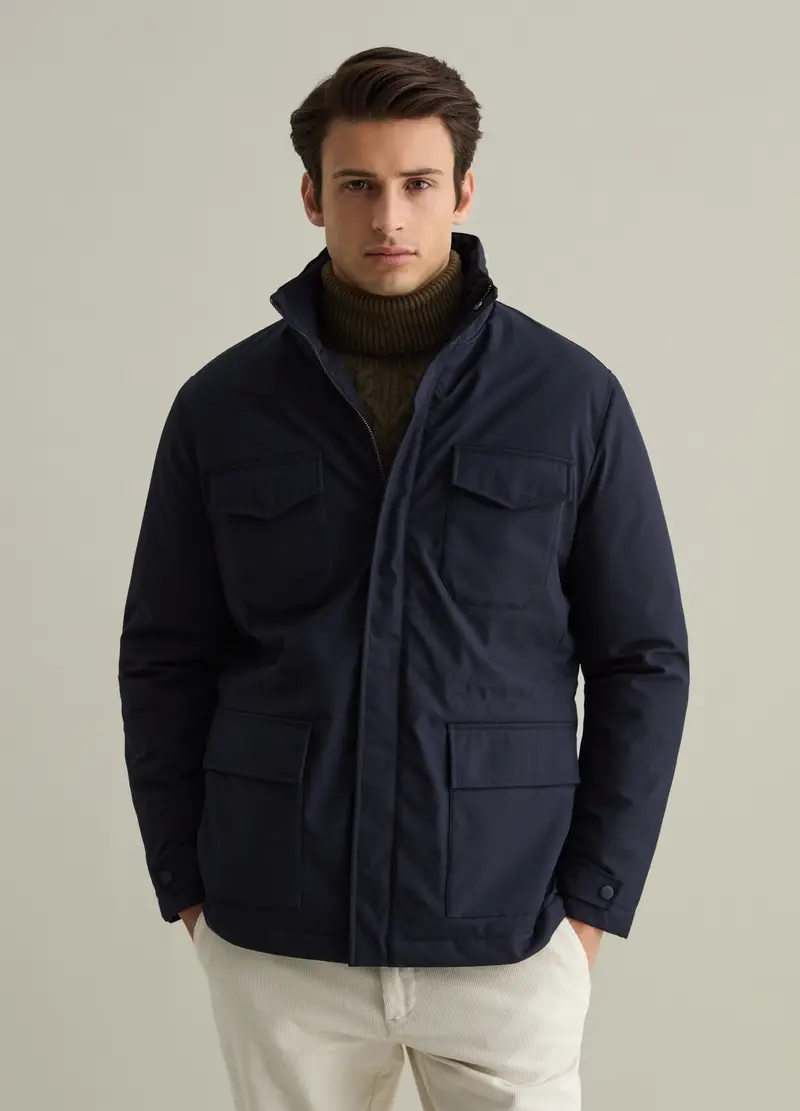 Giacca Corta A Collo Alto, Uomo, Blu miniatura 2