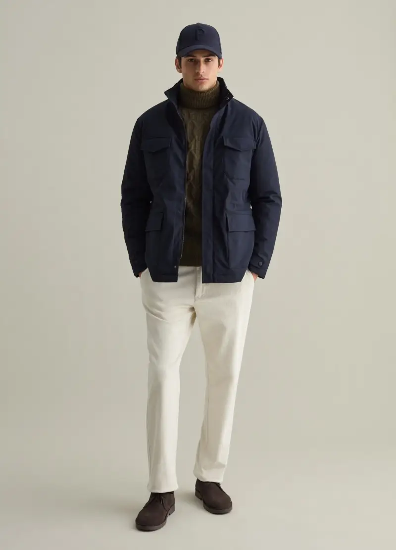 Giacca Corta A Collo Alto, Uomo, Blu